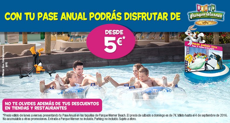 ¡Descuentos en Parque Warner Beach con tu Pase Anual!